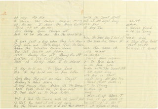 Item #1026 Trouble with the Sweet Stuff; Handwritten Manuscript Lyrics. Billy Idol