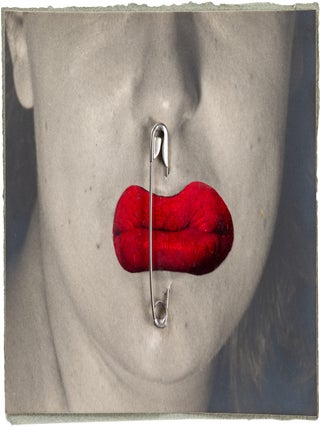 Item #1092 Revanche de la Nuit; An Original Photocollage and Safety Pin. Leo Dohmen