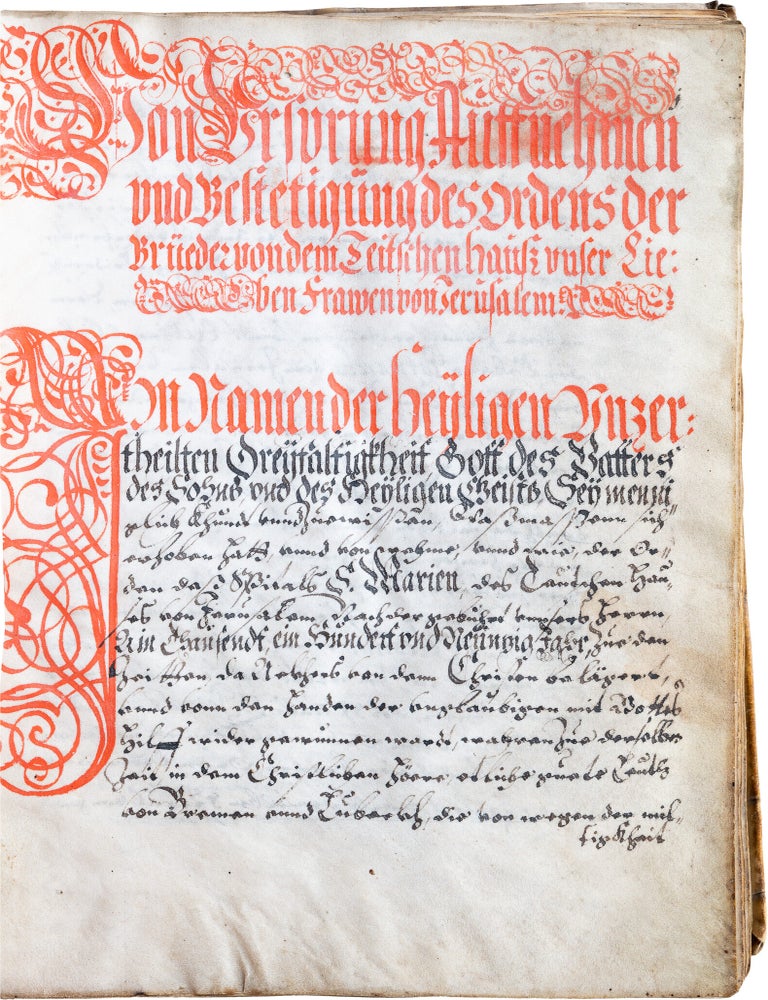 Item #1127 An Original Manuscript Constitution. Teutonic Knights.