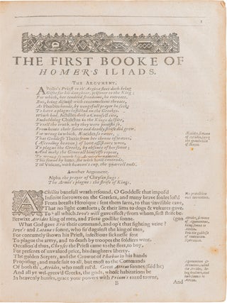 The Whole Works of Homer, Prince of Poetts, in his Iliads and Odysses