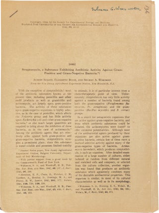 Two Signed Offprints on Streptomycin
