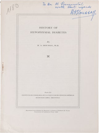 The Hypophysis and Diabetes; A Small Archive of Eleven Inscribed Offprints and Three Letters