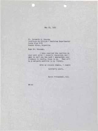 The Hypophysis and Diabetes; A Small Archive of Eleven Inscribed Offprints and Three Letters
