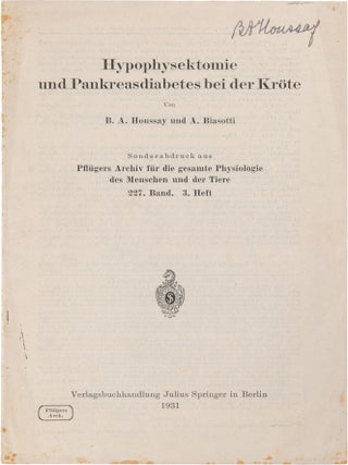 The Hypophysis and Diabetes; A Small Archive of Eleven Inscribed Offprints and Three Letters