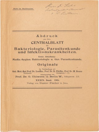 Six Offprints on Immunochemistry, Inscribed to Hans Sachs