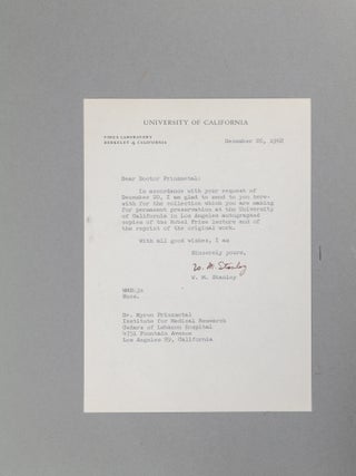 An Archive of Letters and 69 Signed Nobel Lectures in Physics, Chemistry, and Physiology or Medicine