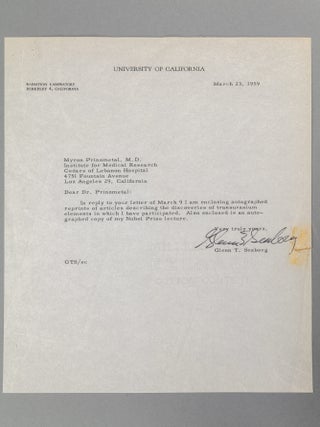 An Archive of Letters and 69 Signed Nobel Lectures in Physics, Chemistry, and Physiology or Medicine