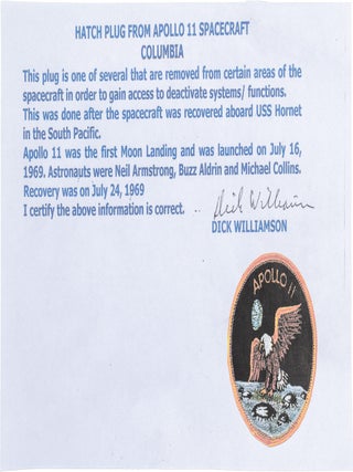 A Fragment of Apollo 11; Flown Hatch Plug