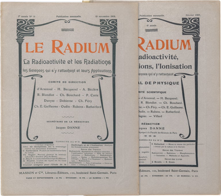 Radioactivity Ruthorforad Two Papers on Radioactive Decay; From Le Radium: La Radioactivité, les ...