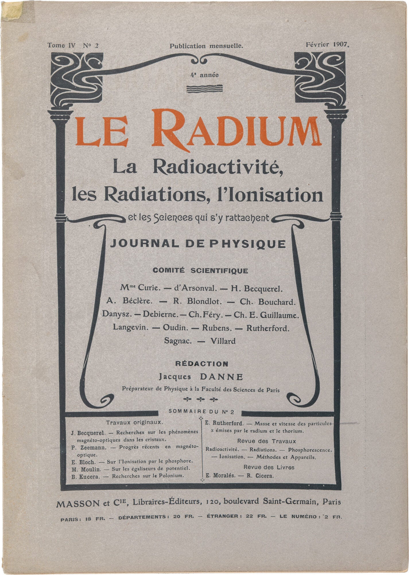 Radioactivité Radium Two Papers on Radioactive Decay; From Le Radium: La Radioactivité, les ...