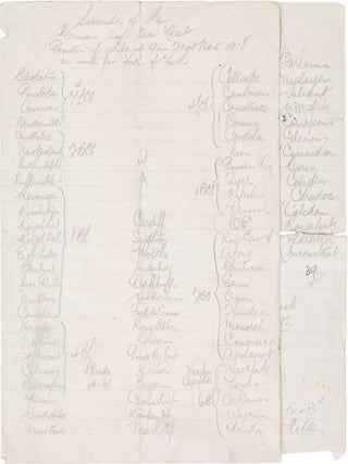 Item #1344 Surrender of the German High Sea Fleet: Position of Ships at 9am, 21st November 1918,...