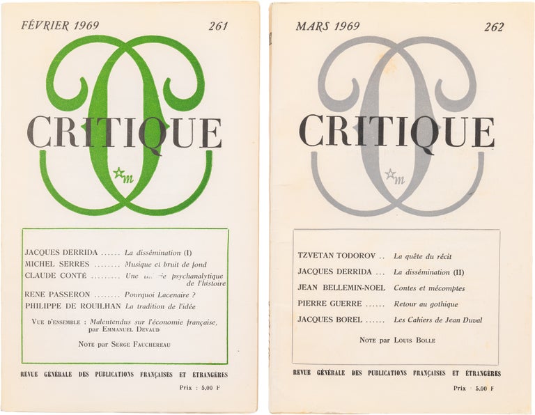 Item #196 Dissémination I & II [in Critique Magazine]. Jacques Derrida.