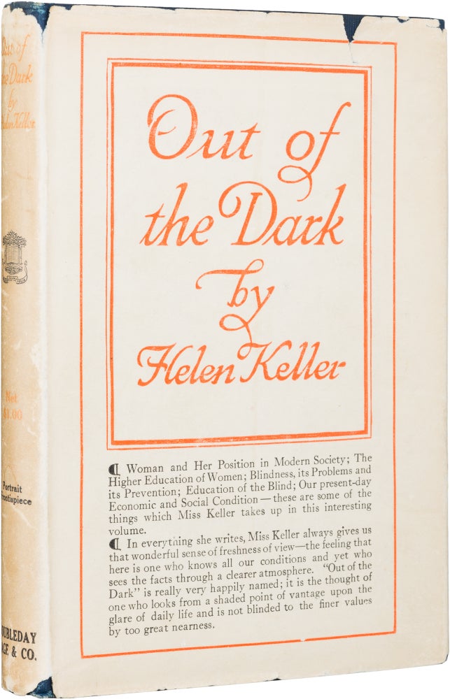 Item #211 Out of the Dark; Essays, Letters and Addresses on Physical and Social Vision. Helen Keller.