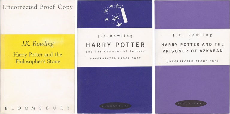 Item #243 Proofs of the first 3 Harry Potters. J. K. Rowling.