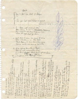 Item #250 Manuscript of Little Buddy. Bob Dylan