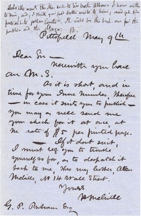 Item #274 Autograph Letter, Signed. Herman Melville