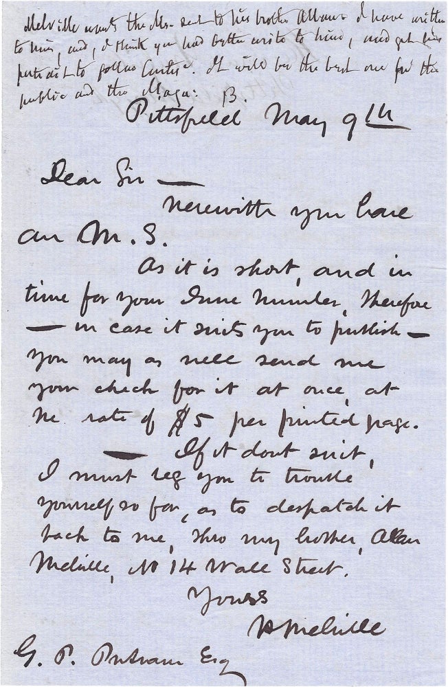 Item #274 Autograph Letter, Signed. Herman Melville.