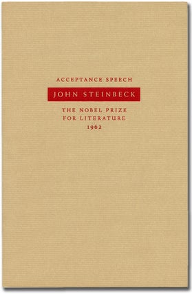 Item #278062 Speech Accepting the Nobel Prize for Literature. John STEINBECK