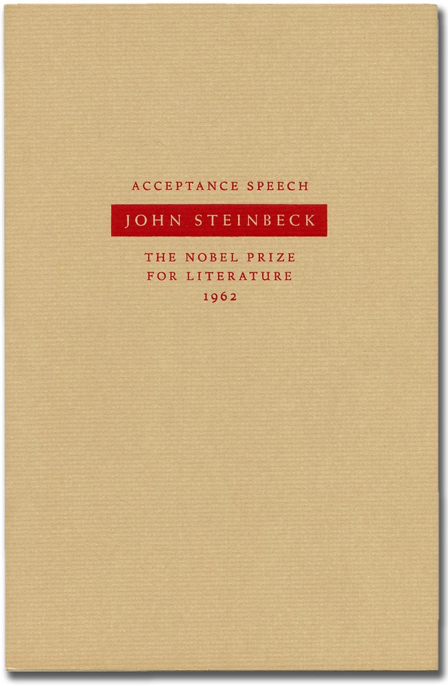 Item #278062 Speech Accepting the Nobel Prize for Literature. John STEINBECK.