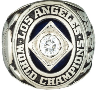 Item #327 1959 L. A. Dodgers World Championship Ring. Baseball