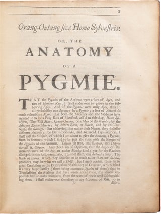 Orang–Outang, sive Homo Sylvestris; or, The Anatomy of a Pygmie