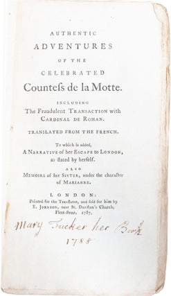 Authentic Adventures of the Celebrated Countess de la Motte