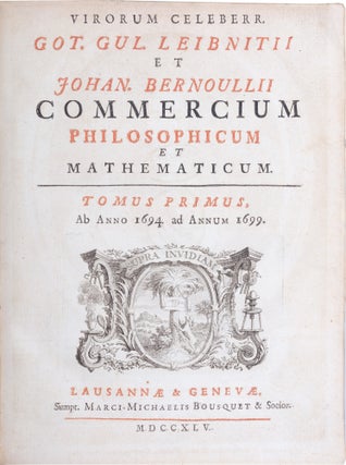 Commercium Philosophicum et Mathematicum; [Correspondence Philosophical and Mathematical]