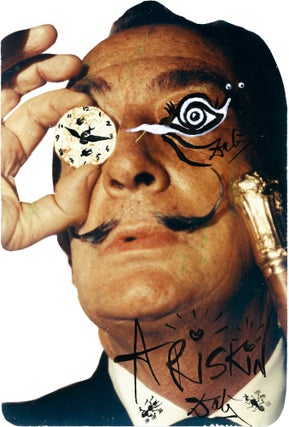 Item #48 Overpainted Photographic Cutout Portrait. Salvador Dali