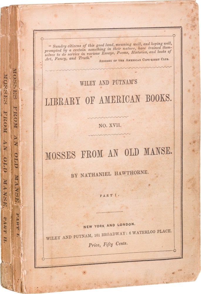 Item #508 Mosses from an Old Manse. Nathaniel Hawthorne.