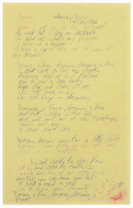 Item #74 Handwritten Manuscript Lyrics of Dreamin'. Blondie