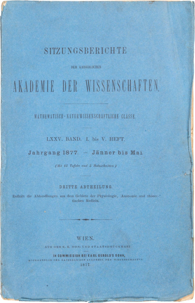 Item #744 Über den Ursprung der hinteren Nervenwurzeln im Rückenmark von Ammocoetes (Petromyzon Planeri). Sigmund Freud.