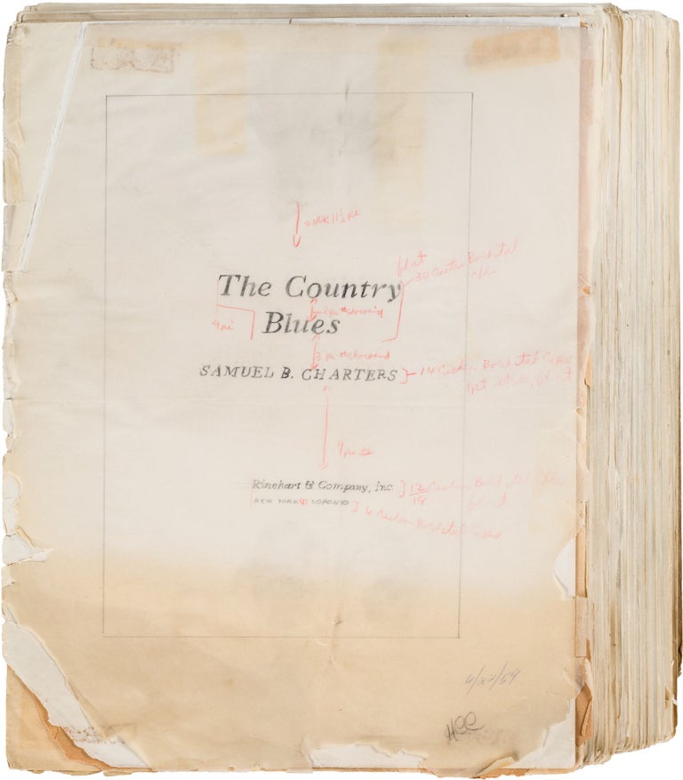 Item #774 The Country Blues; Typescript and Archive. Samuel Charters.
