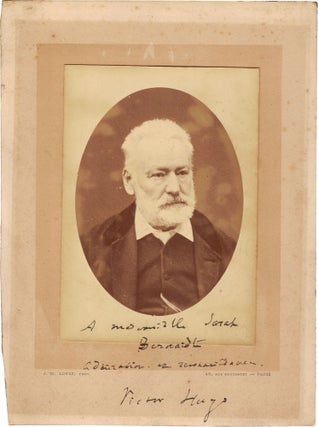Item #804 Presentation Photograph, Inscribed to Sarah Bernhardt. Victor Hugo