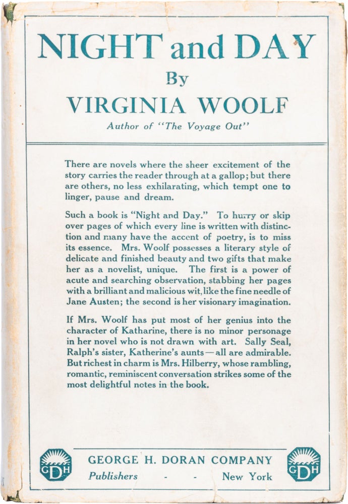 Item #837 Night and Day. Virginia Woolf.