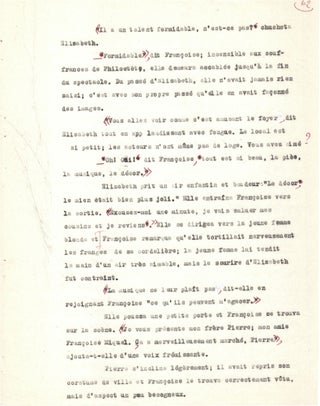 Manuscript from "L’Invitée"