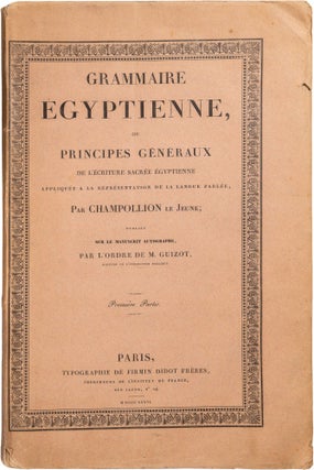 Item #853 Grammaire égyptienne, ou Principes généraux de l'écriture sacrée égyptienne...