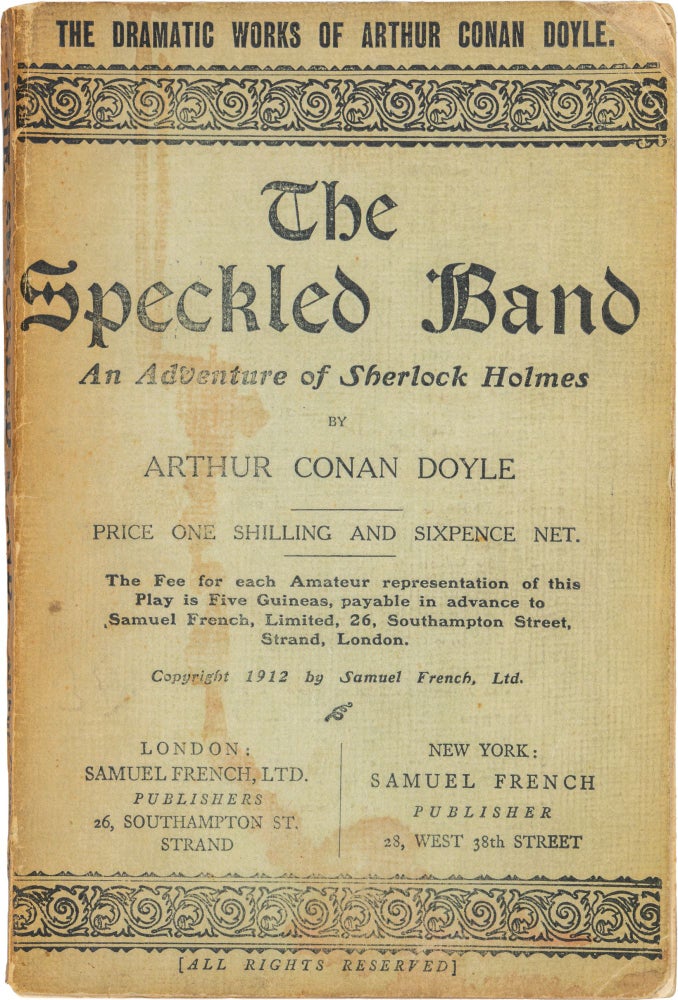 Item #855 The Speckled Band. Arthur Conan Doyle.