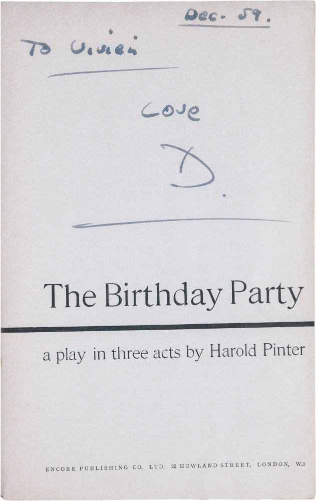 Item #87 The Birthday Party. Harold Pinter.