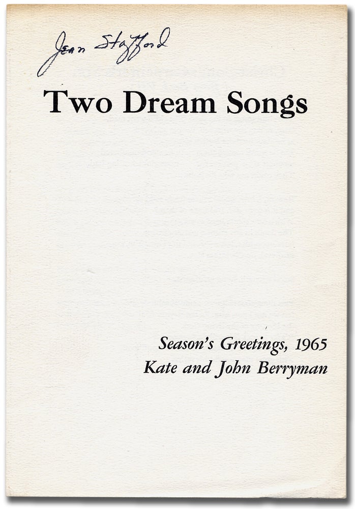 Item #99929 Two Dream Songs. John BERRYMAN.